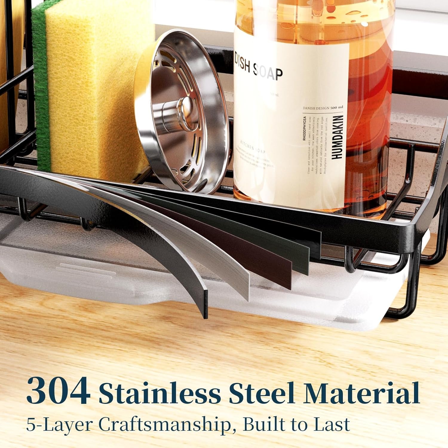 Stainless Steel Kitchen Sink Caddy with Removable Drip Tray