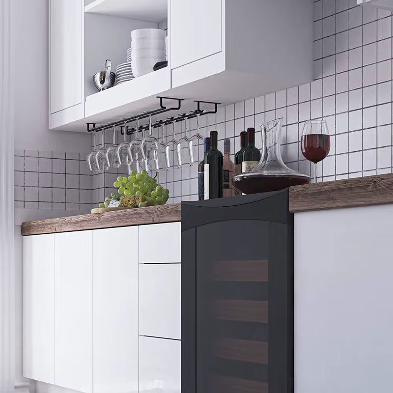 Wall Mount Wine Glass Holder under Cabinet Wine Glass Holder Hanger Organizer Convenience Hanging Stemware Holder for Kitchen