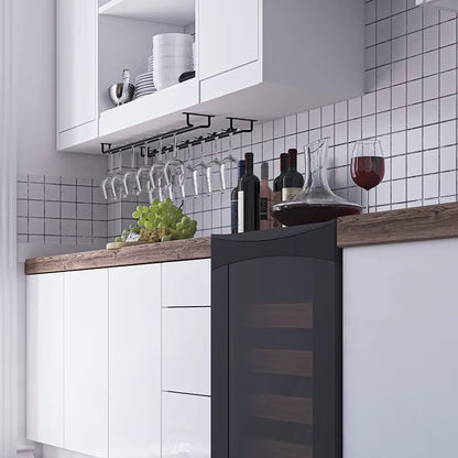 Wall Mount Wine Glass Holder under Cabinet Wine Glass Holder Hanger Organizer Convenience Hanging Stemware Holder for Kitchen
