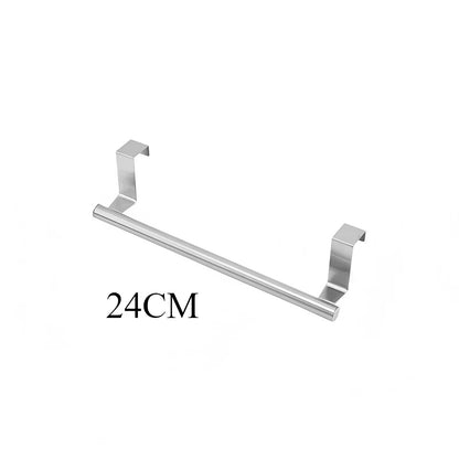 Towel Rod Steel Metal Wire over Cabinet Towel Rack Storage Organizer Bathroom Door Hanging Towel Rack Punch-Free Rag Hanger