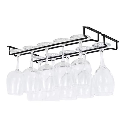 Wall Mount Wine Glass Holder under Cabinet Wine Glass Holder Hanger Organizer Convenience Hanging Stemware Holder for Kitchen