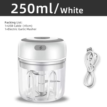 Electric Garlic Mincer 250ML Vegetable Chopper Food Chopper, USB Mini Garlic Mincer, Onion Chopper Portable Small Food Processor