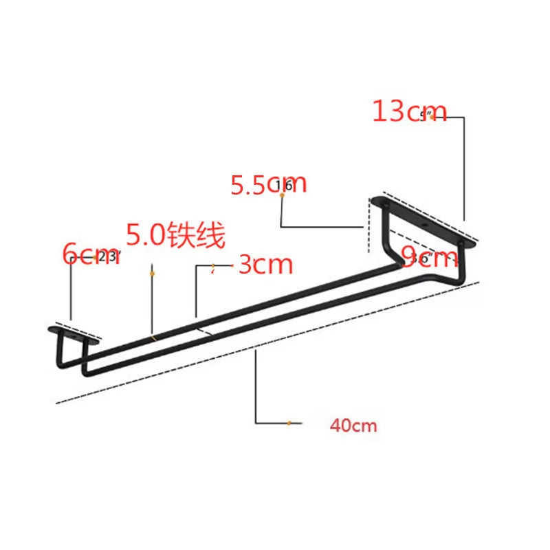 Wall Mount Wine Glass Holder under Cabinet Wine Glass Holder Hanger Organizer Convenience Hanging Stemware Holder for Kitchen