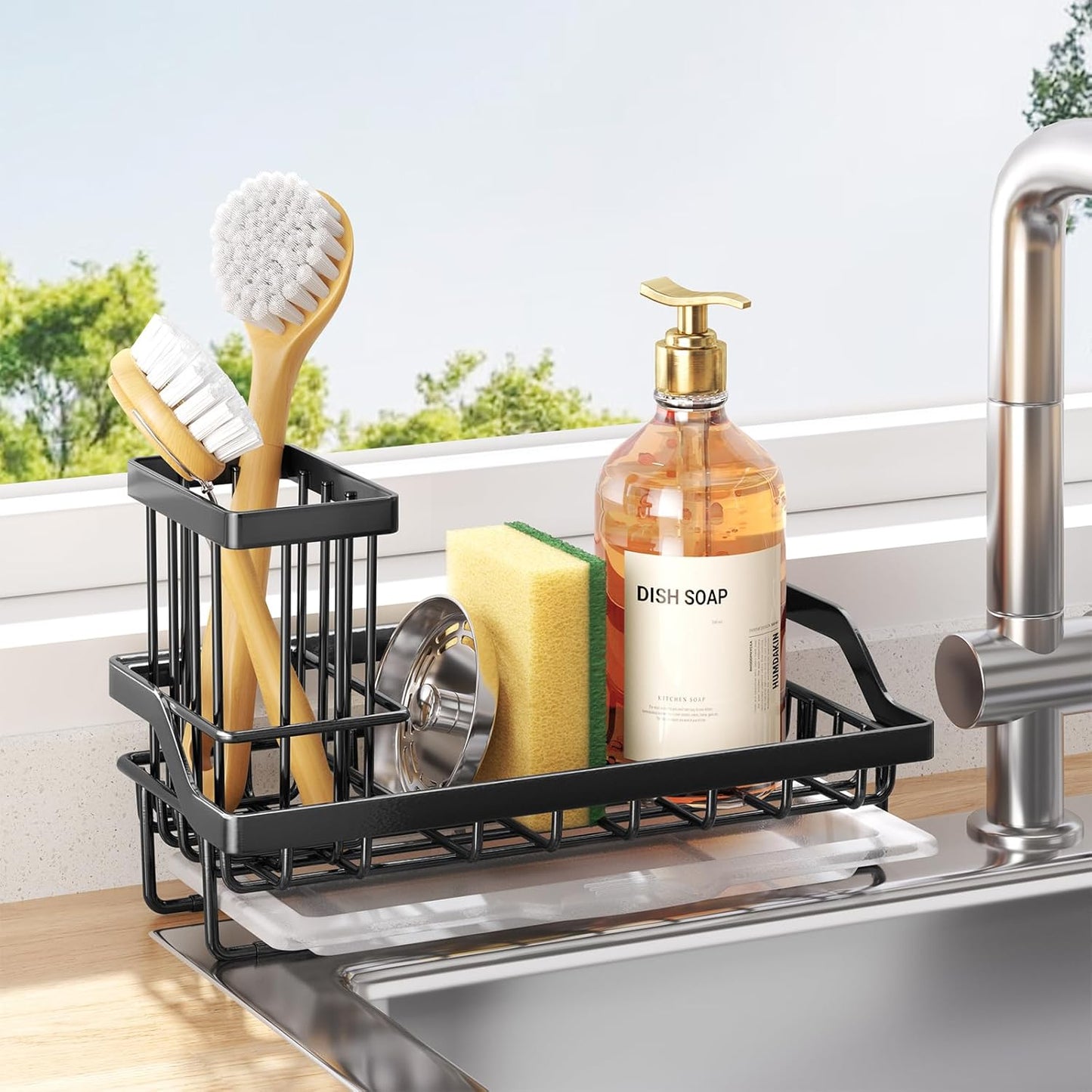 Stainless Steel Kitchen Sink Caddy with Removable Drip Tray