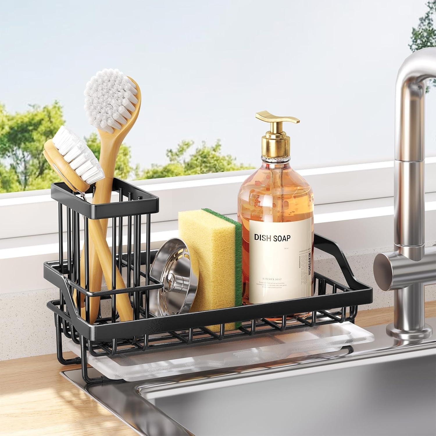 Stainless Steel Kitchen Sink Caddy with Removable Drip Tray