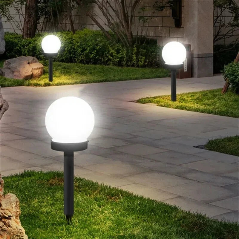 4/2Pcs Solar Powered LED Bulb Lamp Energy Light Waterproof Outdoor Garden Light Street Solar Panel Ball Lights Lawn Yard Lamp