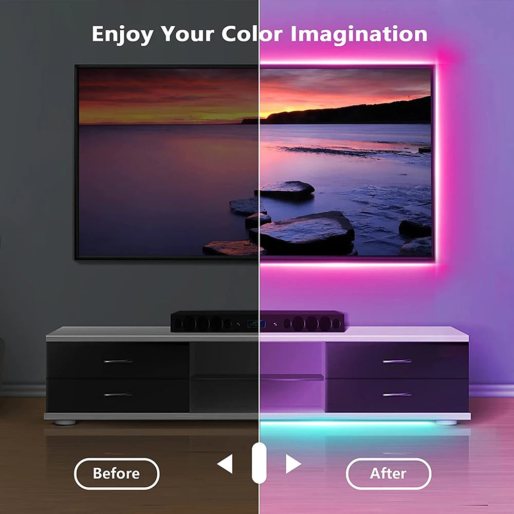 Tape Bluetooth USB LED Strip Light 5050 SMD 5V USB RGB Lights Flexible LED Lamp Tape Ribbon RGB Self-Adhesive TV Desktop Diode