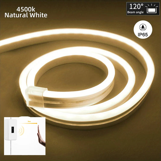 Neon LED Light Strip 5V USB Smart Gesture Sensor Dimmer Switch Flexible Waterproof Silicone Neon Sign Rope Tupe Room Decoration