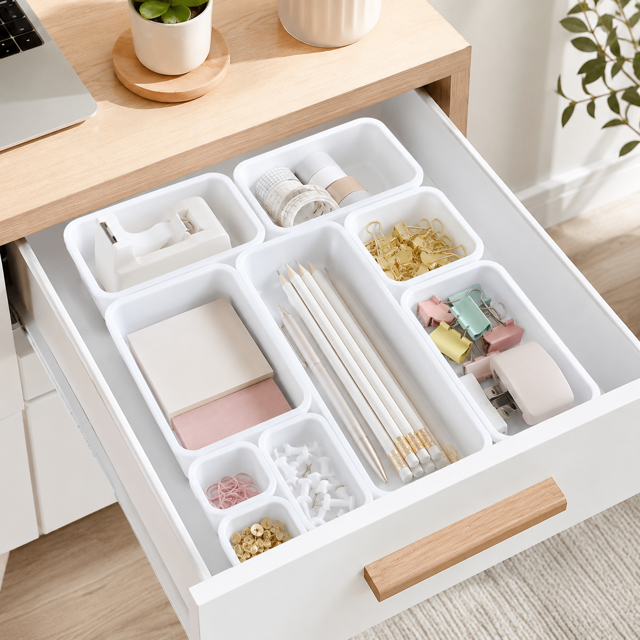 8-Piece Drawer Organizer Tray Set