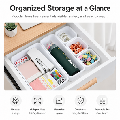 8-Piece Drawer Organizer Tray Set