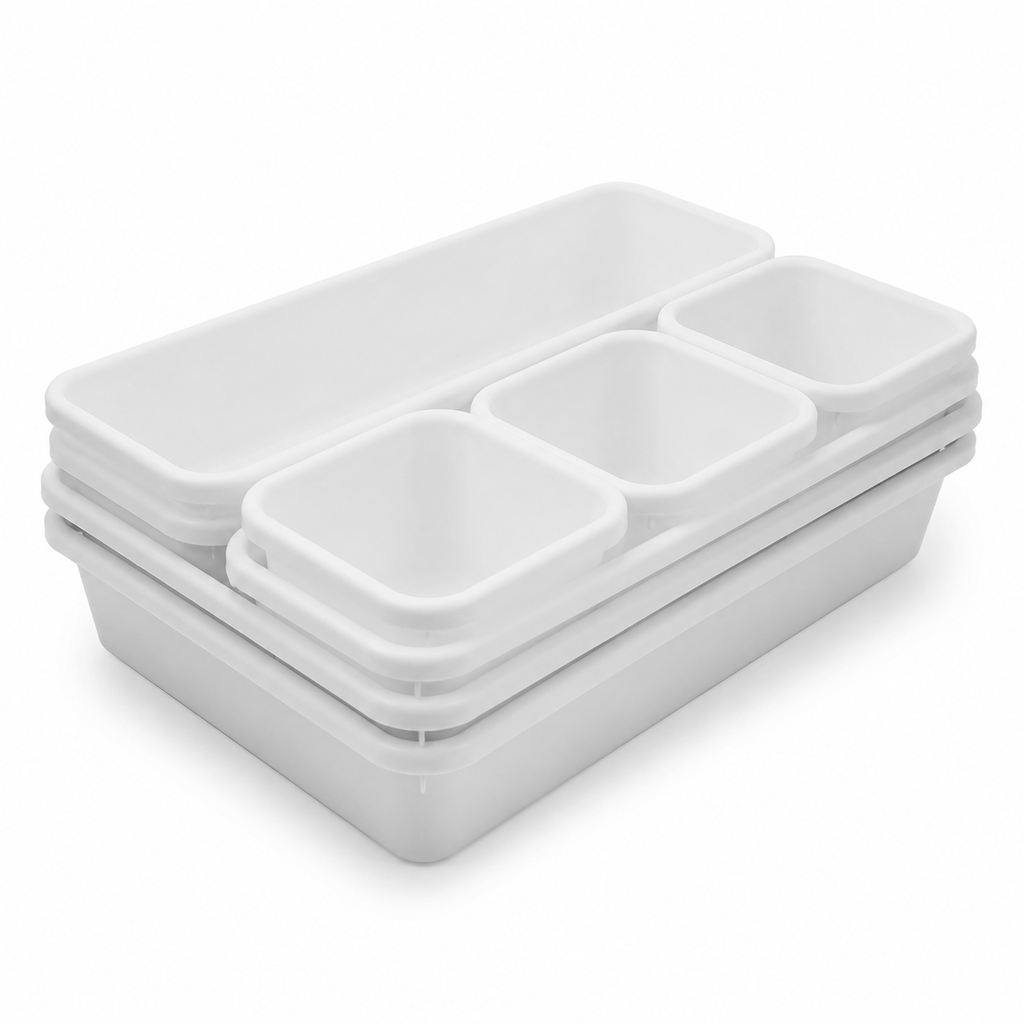 8-Piece Drawer Organizer Tray Set