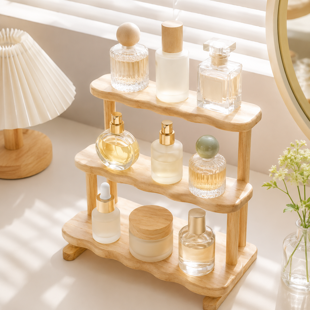 Tiered Wooden Countertop Organizer