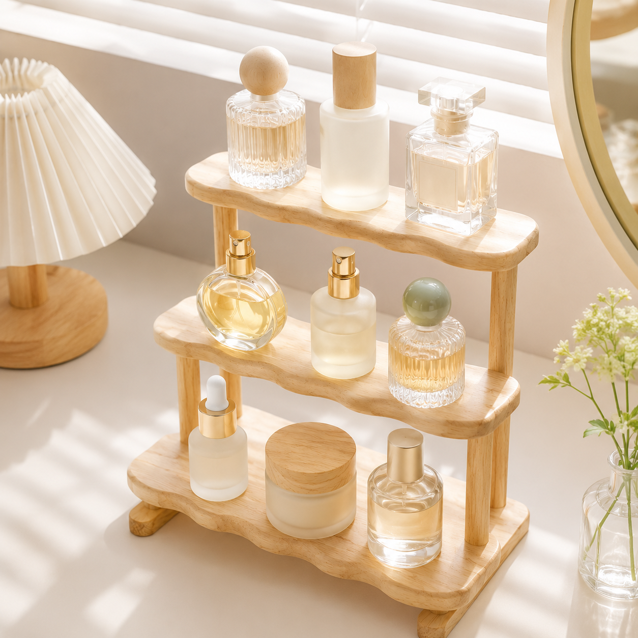Tiered Wooden Countertop Organizer