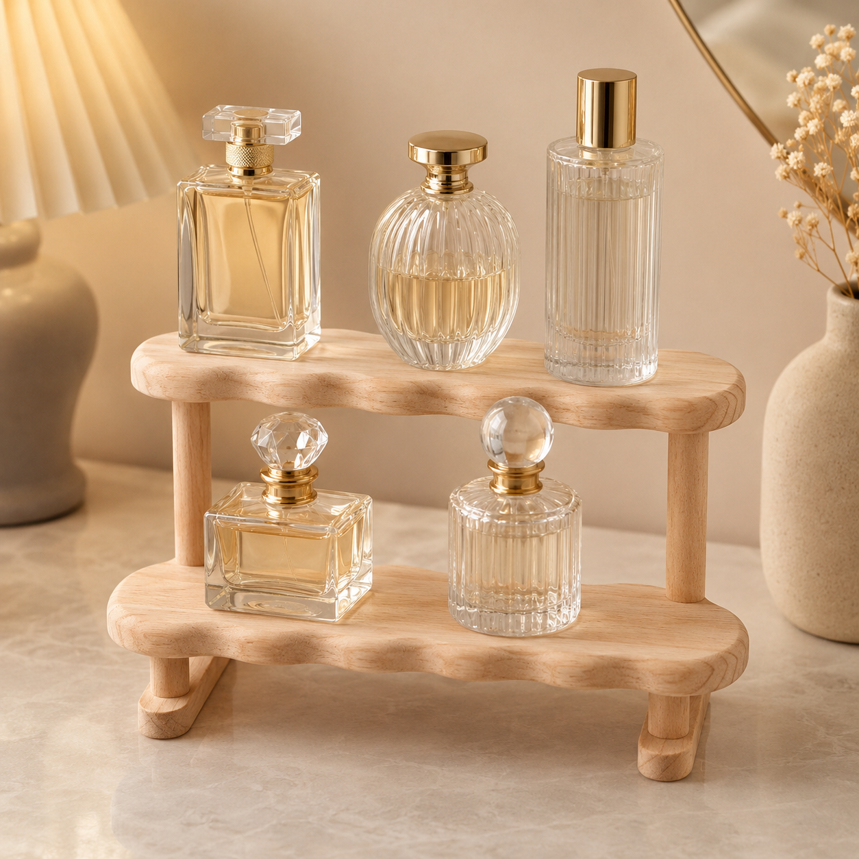 Tiered Wooden Countertop Organizer