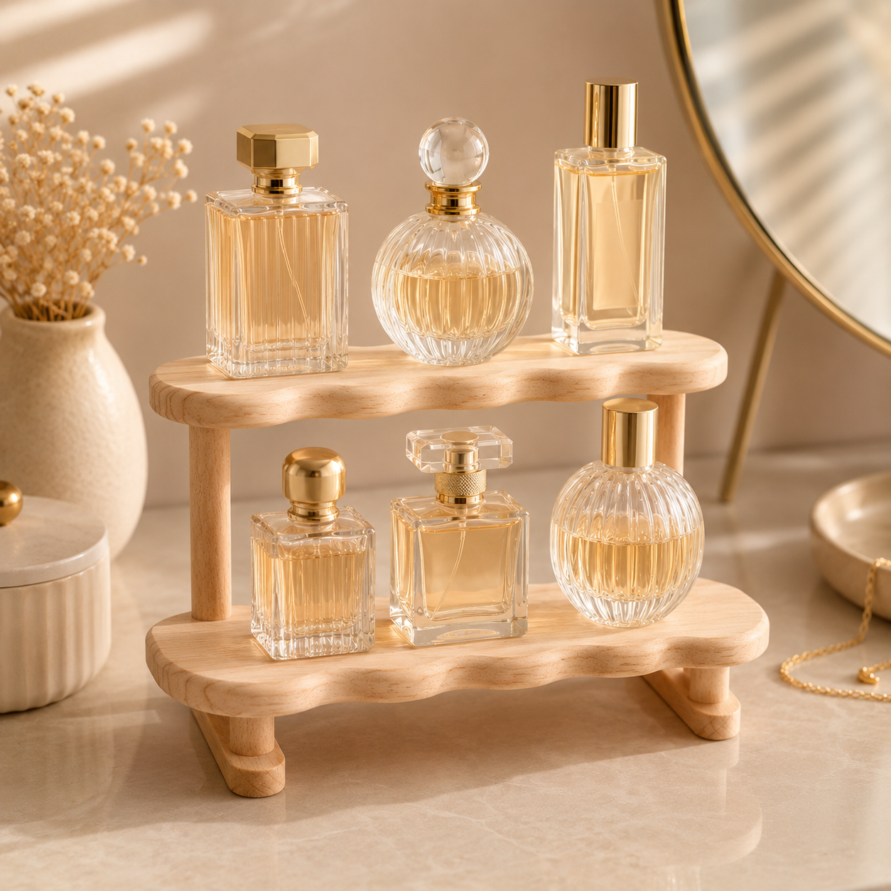 Tiered Wooden Countertop Organizer