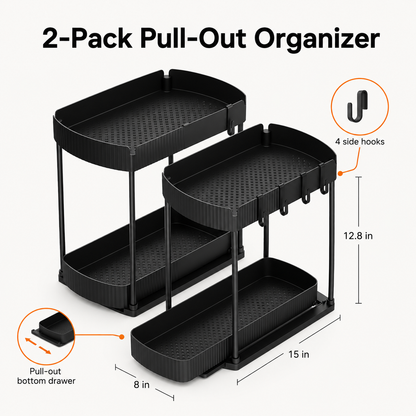 2-Pack Pull-Out Cabinet Organizers