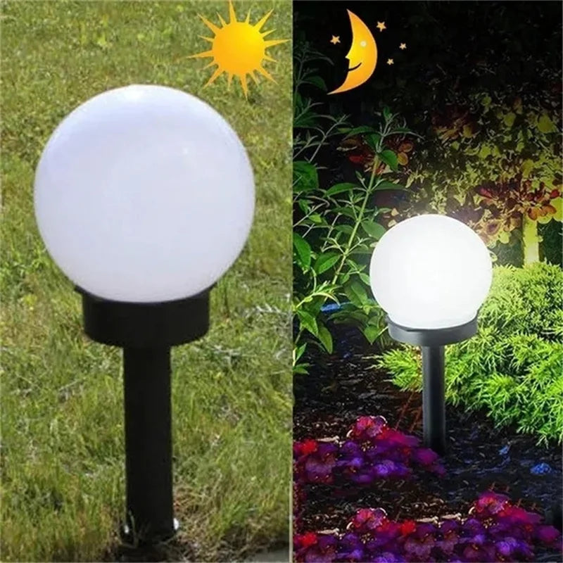 4/2Pcs Solar Powered LED Bulb Lamp Energy Light Waterproof Outdoor Garden Light Street Solar Panel Ball Lights Lawn Yard Lamp