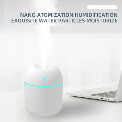 USB Mini Air Humidifier Aroma Essential Oil Diffuser for Home Car Ultrasonic Mute Mist Maker Diffuser with LED Color Lamp