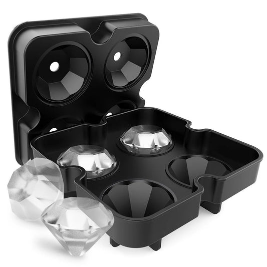 Large Ice Cube Trays Silicone Ice Cube Molds for Freezer with Lid Reusable Whiskey Ice Mold Ball Diamond Ice Mold JT08