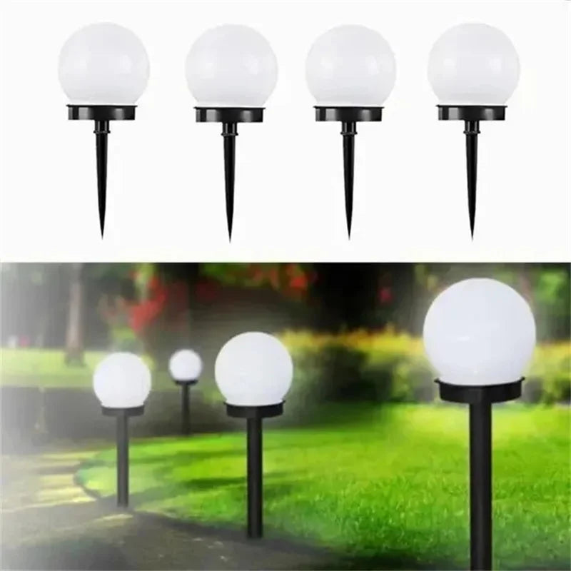 4/2Pcs Solar Powered LED Bulb Lamp Energy Light Waterproof Outdoor Garden Light Street Solar Panel Ball Lights Lawn Yard Lamp