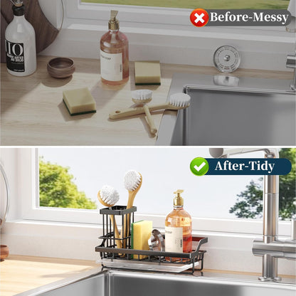 Stainless Steel Kitchen Sink Caddy with Removable Drip Tray