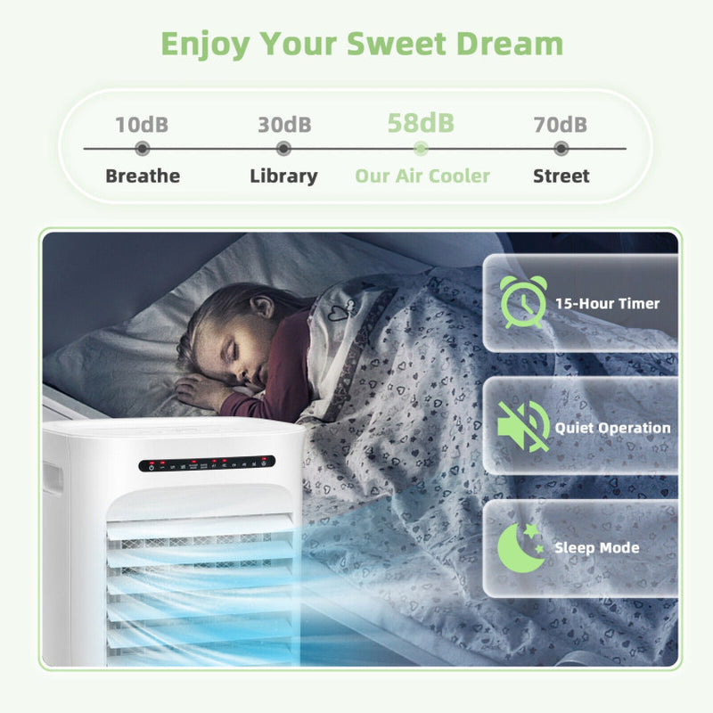 4-In-1 Portable Evaporative Air Cooler with Timer and 3 Modes
