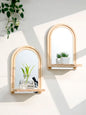 1Pc Boho Style Wooden Wall Shelves - Geometric Wall Mounted Shelves, Natural Wood Finish, Modern Home Decor, Plant Decorative