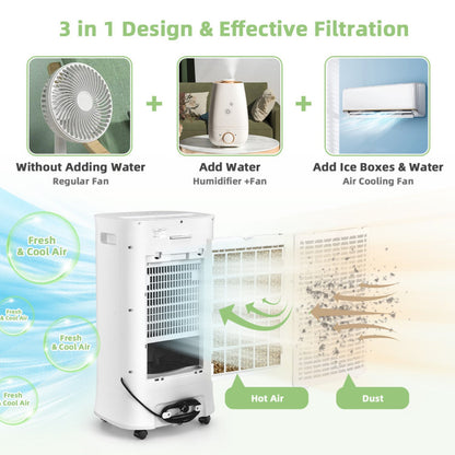 4-In-1 Portable Evaporative Air Cooler with Timer and 3 Modes