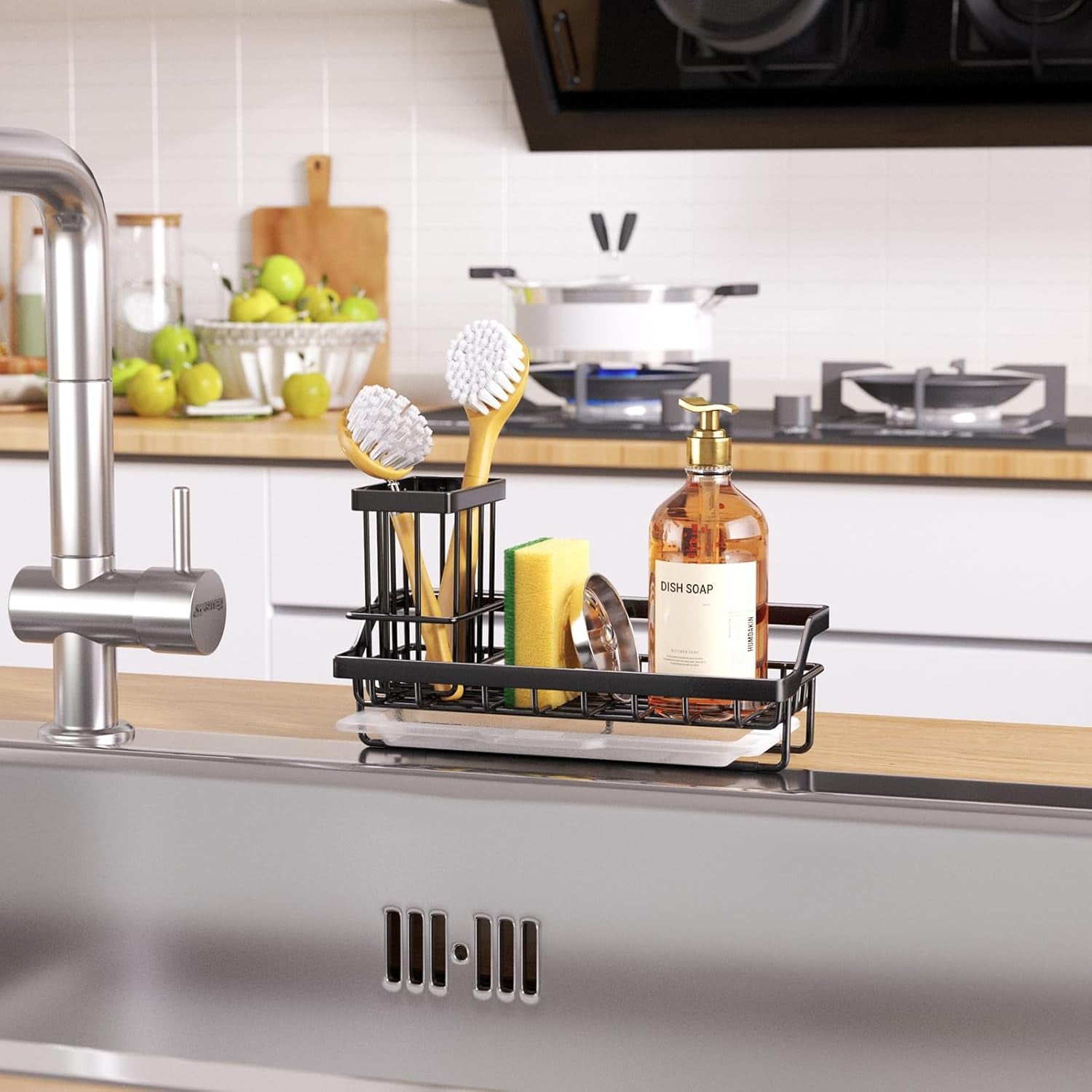 Stainless Steel Kitchen Sink Caddy with Removable Drip Tray